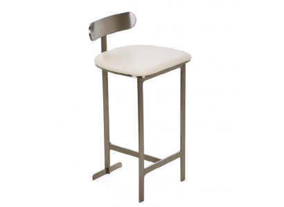 White bar stool lounge furniture upholstered single-seater modern dining room seat