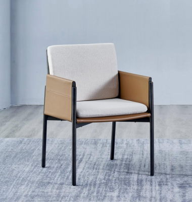 White-Beige Armchair Designer Chairs Upholstered Furniture Modern Furniture