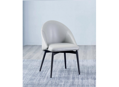 White dining room faux leather chair luxury single-seat wood upholstered chairs