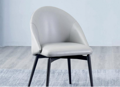 White dining room faux leather chair luxury single-seat wood upholstered chairs
