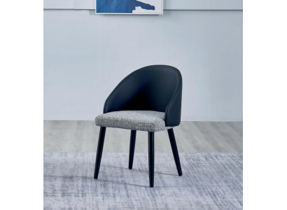 Gray-Blue Dining Chair Luxurious Single-Seater Upholstered Furniture Wooden Chairs