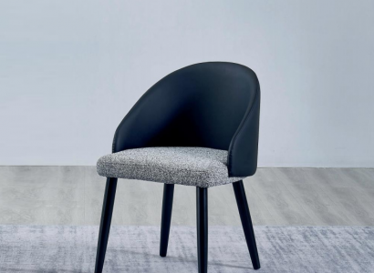 Gray-Blue Dining Chair Luxurious Single-Seater Upholstered Furniture Wooden Chairs