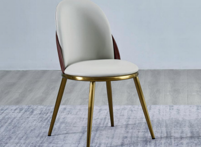 White-Golden Chair Stylish Single-Seater Upholstered Chairs Stainless Steel Chairs