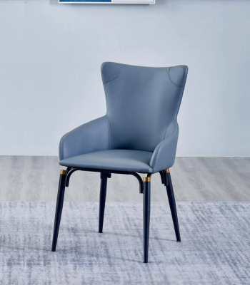Blue dining chair upholstery modern single-seater designer leather chair