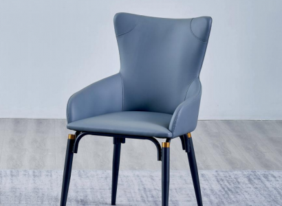 Blue dining chair upholstery modern single-seater designer leather chair