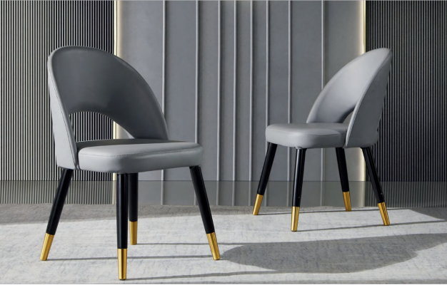 Modern gray dining room chair, single-seater, designer single-seater wooden chairs