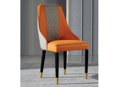 Orange dining room chair wooden chairs modern armless armchairs