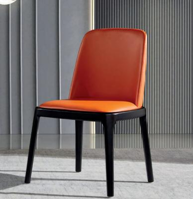 Orange-black dining chair Stylish armchairs Modern wooden chair