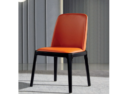 Orange-black dining chair Stylish armchairs Modern wooden chair