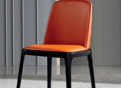 Orange-black dining chair Stylish armchairs Modern wooden chair