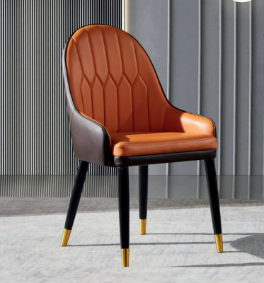 Brown-Orange Dining Chairs Designer Wooden Chairs Modern Armchair
