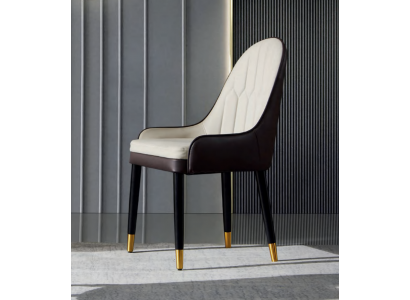 Black and white dining room chair design, faux leather chairs, modern wooden chairs