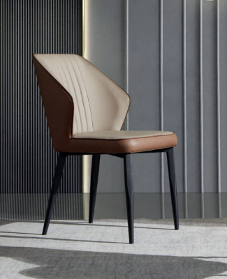 Brown armchairs, noble dining chairs, wooden chairs, luxury textile furniture