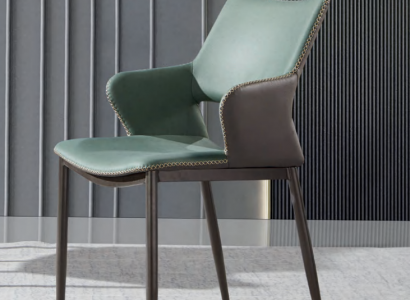 Brown-Green Wooden Dining Room Chairs Designer Wooden Chair Modern Armchairs
