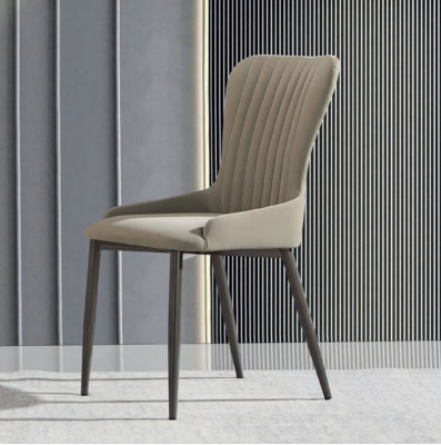 Gray upholstered chair modern dining room seating designer single-seater new