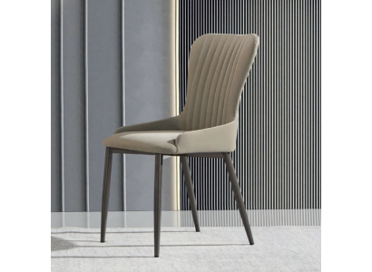 Gray upholstered chair modern dining room seating designer single-seater new