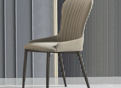 Gray upholstered chair modern dining room seating designer single-seater new