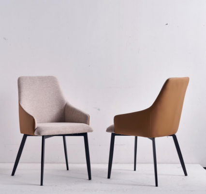 Light brown dining chair kitchen chair stainless steel frame wooden chairs