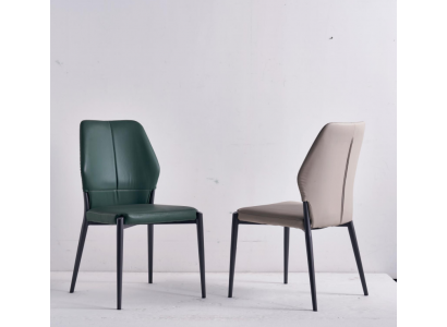Green designer leather chair modern dining chairs kitchen seating furniture new