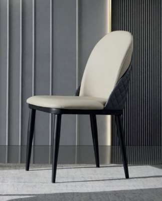 White-Grey Single Modern Dining Room Chairs Armchair Wood Furniture