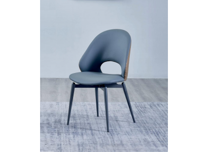 Gray single-seat designer dining upholstered chairs luxury wood furniture new