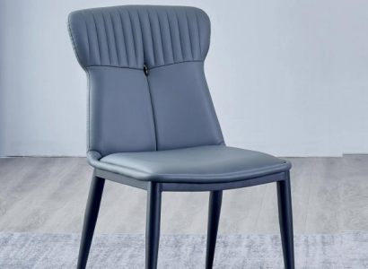 Faux leather seat designer dining room blue chair upholstered chairs single-seater