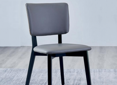 Single-seater designer gray dining chair upholstered chairs leather single-seater