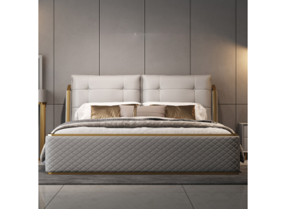 Designer White Bedroom Bed Luxury Double Beds Wood Frame Modern