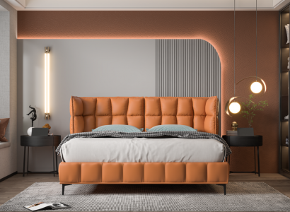 Oranges double bed bedroom furniture textile beds wooden frame stylish