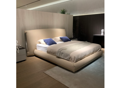 Beige Modern Double Bed Designer Bed Bedroom Furniture Wooden Frame