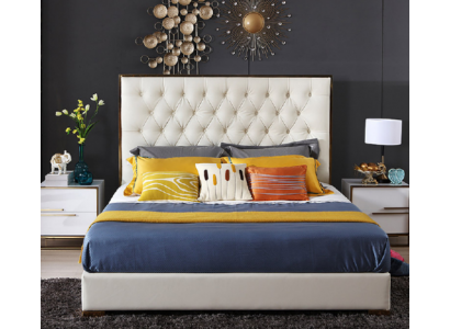 White Chesterfield Large Bed Bedroom Furniture Designer Beds New