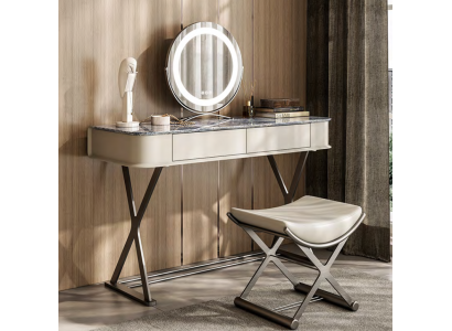 Beige Makeup Table Design Bedroom Furniture Luxury Wooden Makeup Tables