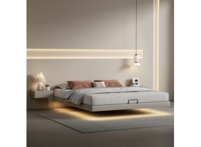 Gray bedroom wall bed designer beds luxury wood double beds