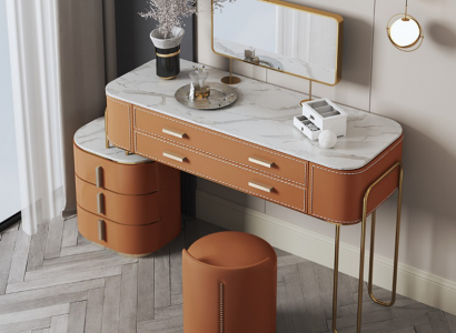 Bedroom Two-Tone Dressing Table Vanity 2x Drawers New