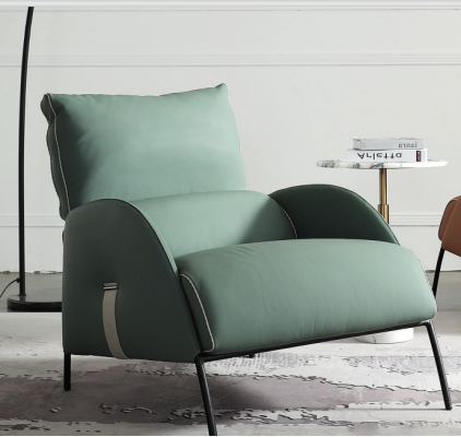 Designer green armchair modern single-seater armchair 1-seater lounge chair
