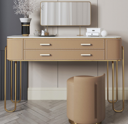 Brown dressing table designer makeup vanity with drawers luxury furniture
