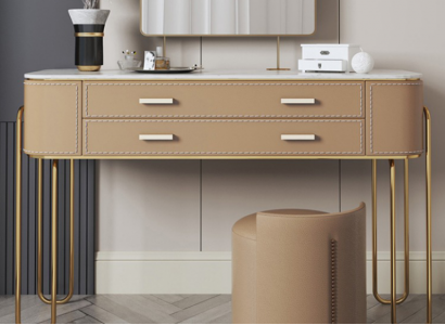 Brown dressing table designer makeup vanity with drawers luxury furniture