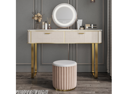 Elegant dressing table with 2 drawers luxury cosmetic dresser