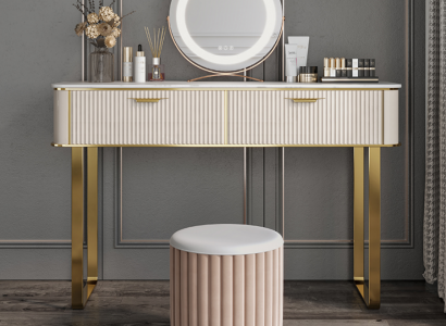 Elegant dressing table with 2 drawers luxury cosmetic dresser
