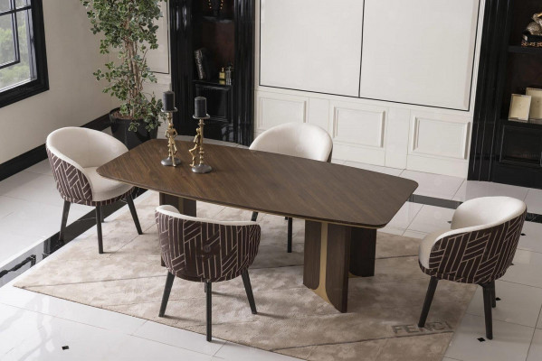 Dining set Dining nook Dining room Dining table Chairs 10-piece Brown Wood Sideboard