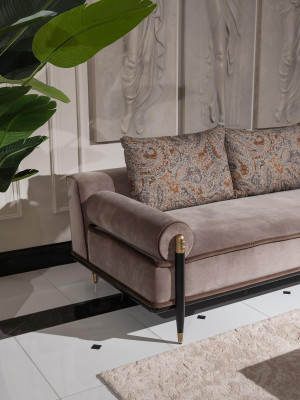 3-seater sofa set armchair coffee table 6-piece set gray living room