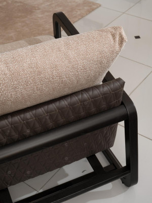 Complete living room sofa coffee tables 6-piece fabric sofa beige wood modern