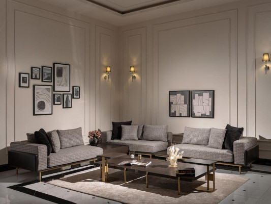 Corner sofa L-shape corner suite large sofa gray upholstered sofa fabric sofa new