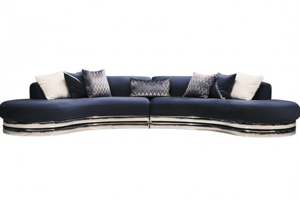 Complete sofa set fabric sofa upholstered sofa couch blue set sofa 3-piece