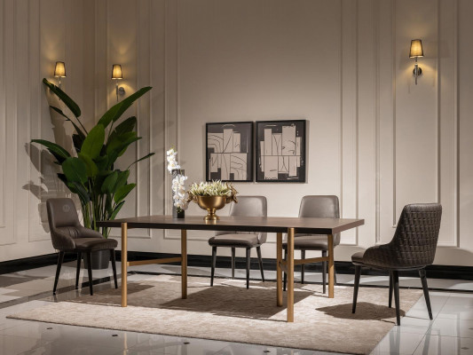 Dining group dining nook dining room 7-piece dining table chairs brown dining room furniture