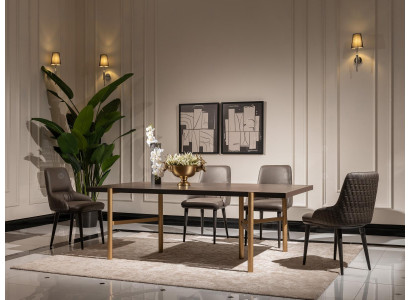 Dining group dining nook dining room 7-piece dining table chairs brown dining room furniture
