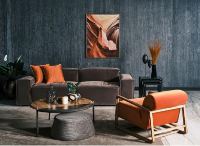 Fabric sofa set three-seater armchair gray couch set suite