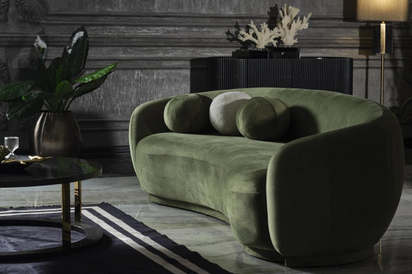 Fabric sofa suite upholstered sofa modern set 2-piece green sofa