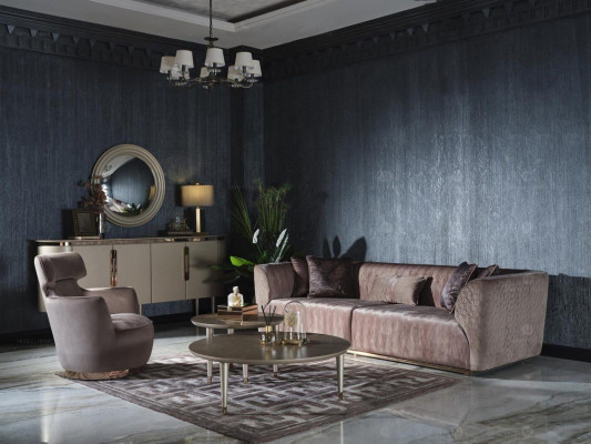 Upholstered sofa set fabric sofa three-seater sofa 3 seat armchair gray