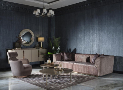Upholstered sofa set fabric sofa three-seater sofa 3 seat armchair gray